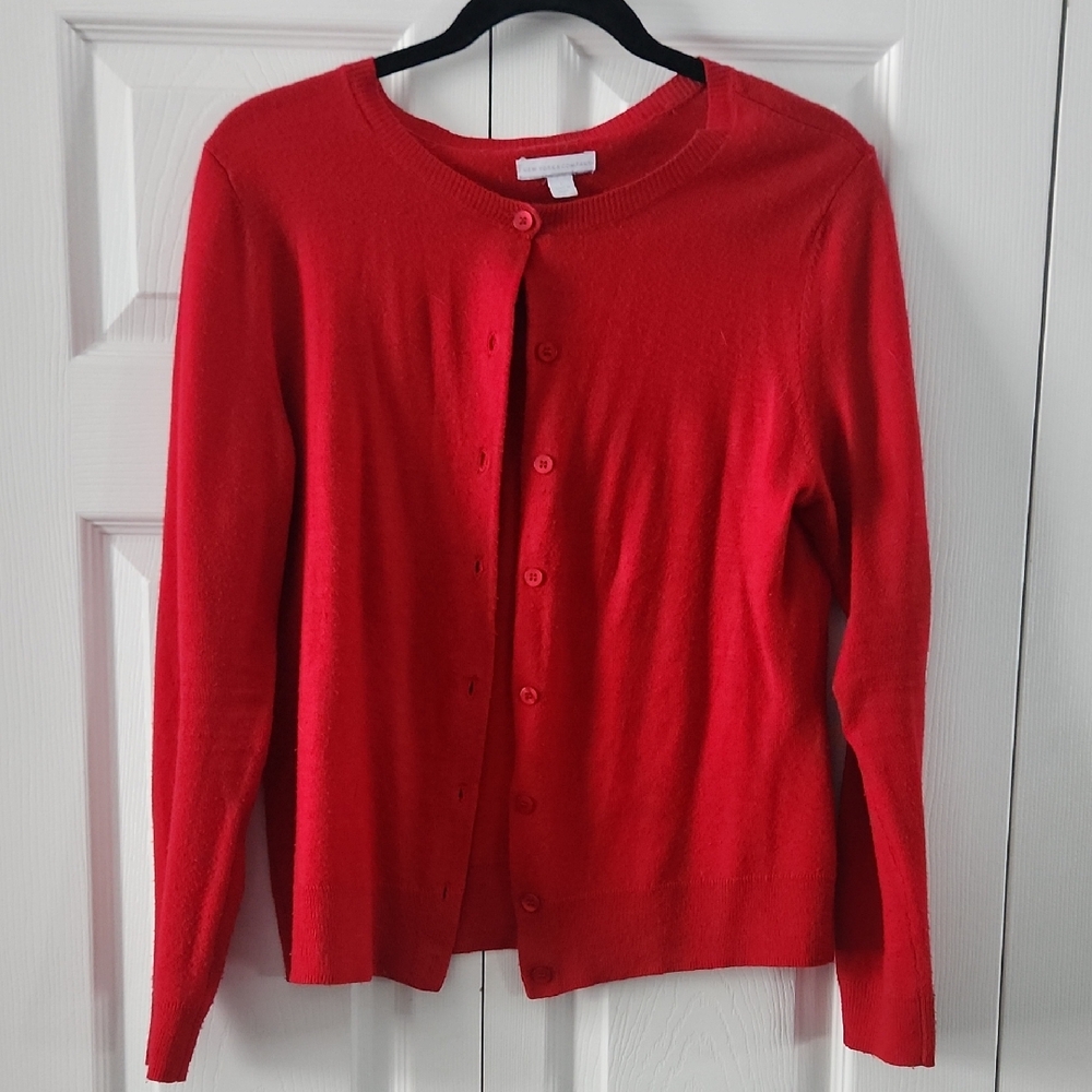 New York & Company Vibrant Red Cardigan